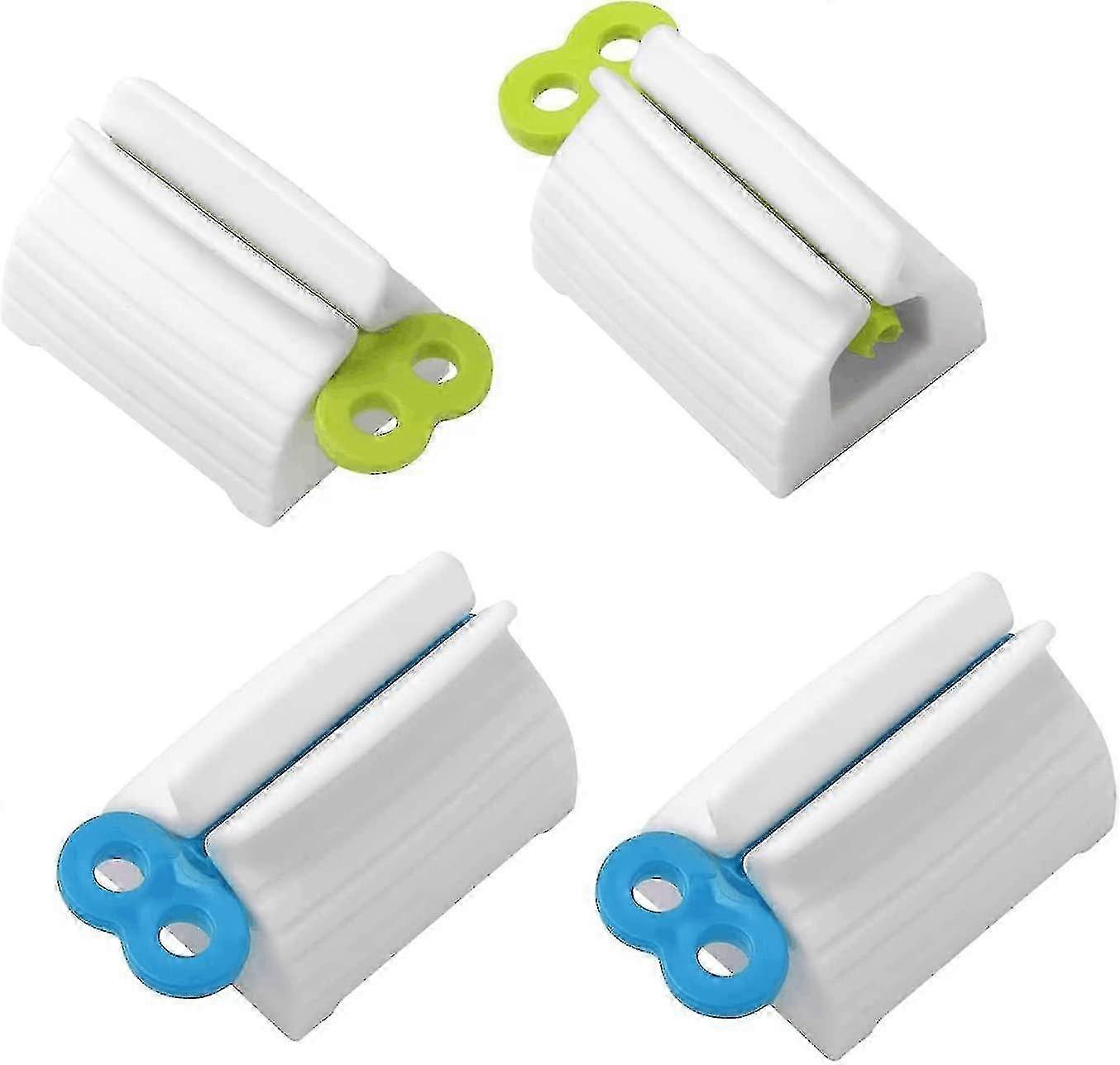 Rolling Tube Toothpaste Squeezer Stand - 2 Blue 2 Green - Bathroom Accessories
