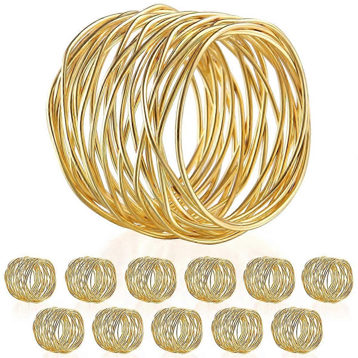 Twisted Wire Mesh Napkin Rings Holders Party Wedding Christmas 12Pcs
