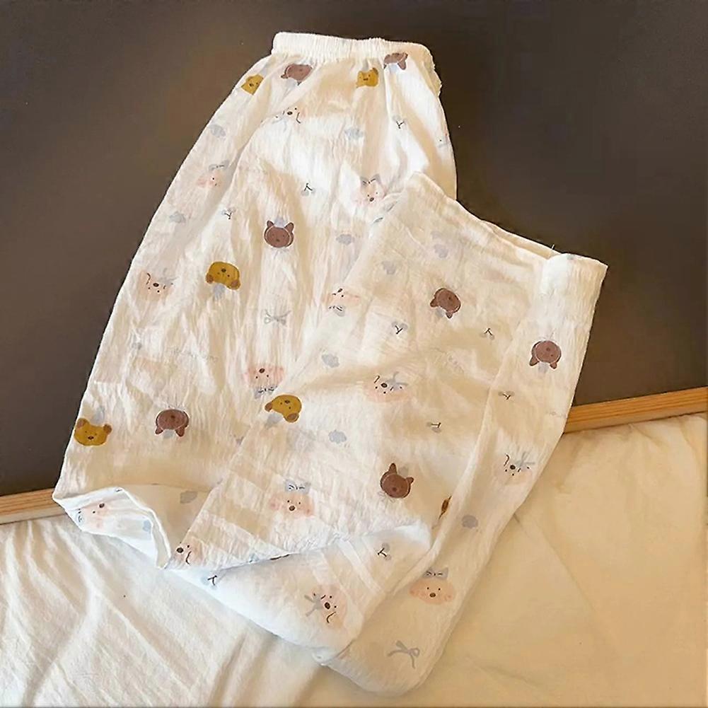 Women's Summer Pajama Pants High Waist Loose Fit Soft Breathable Lounge Pants for Relaxing at Home