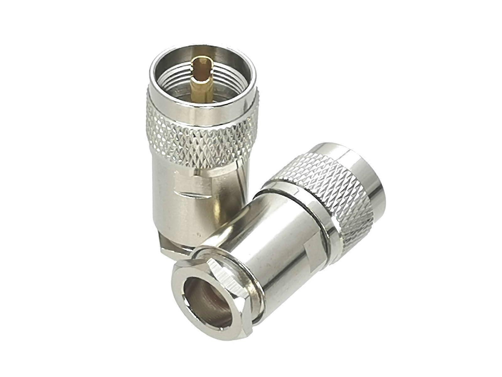 UHF PL259 Plug Terminal Adapter RG8 Coaxial Cable Connector Compatible with LMR400 Pack of 2