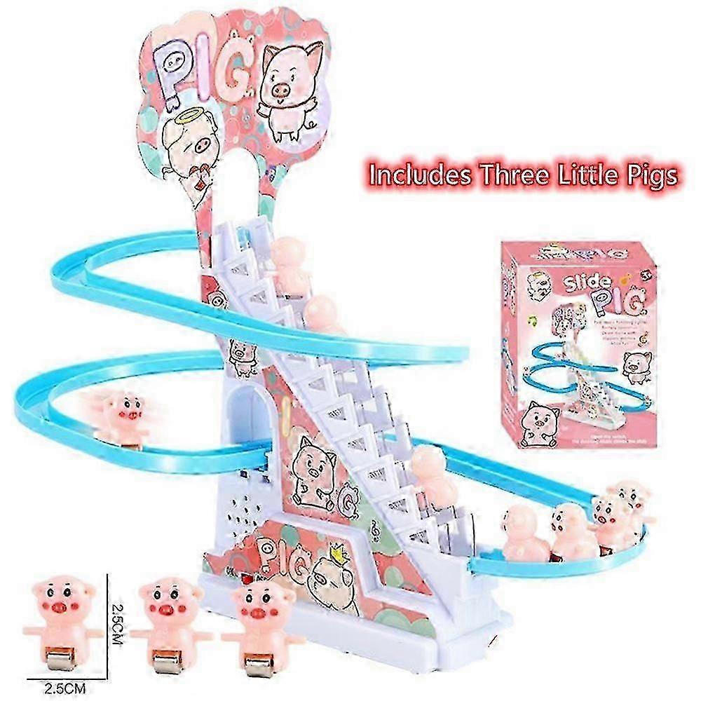 Penguin Slide Race Track Set With Lights And Music For Kids Fz