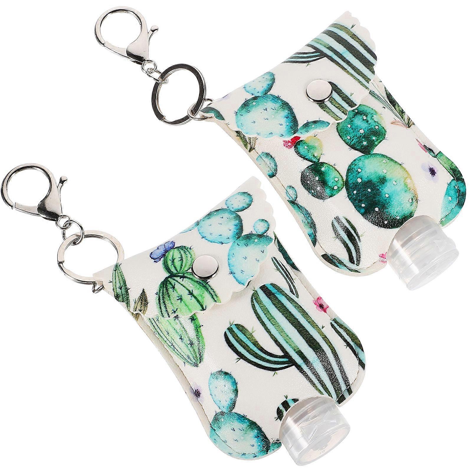 2 Sets Travel Bottles with Keychain Holder, Refillable Hand Bottle Case, Assorted Styles