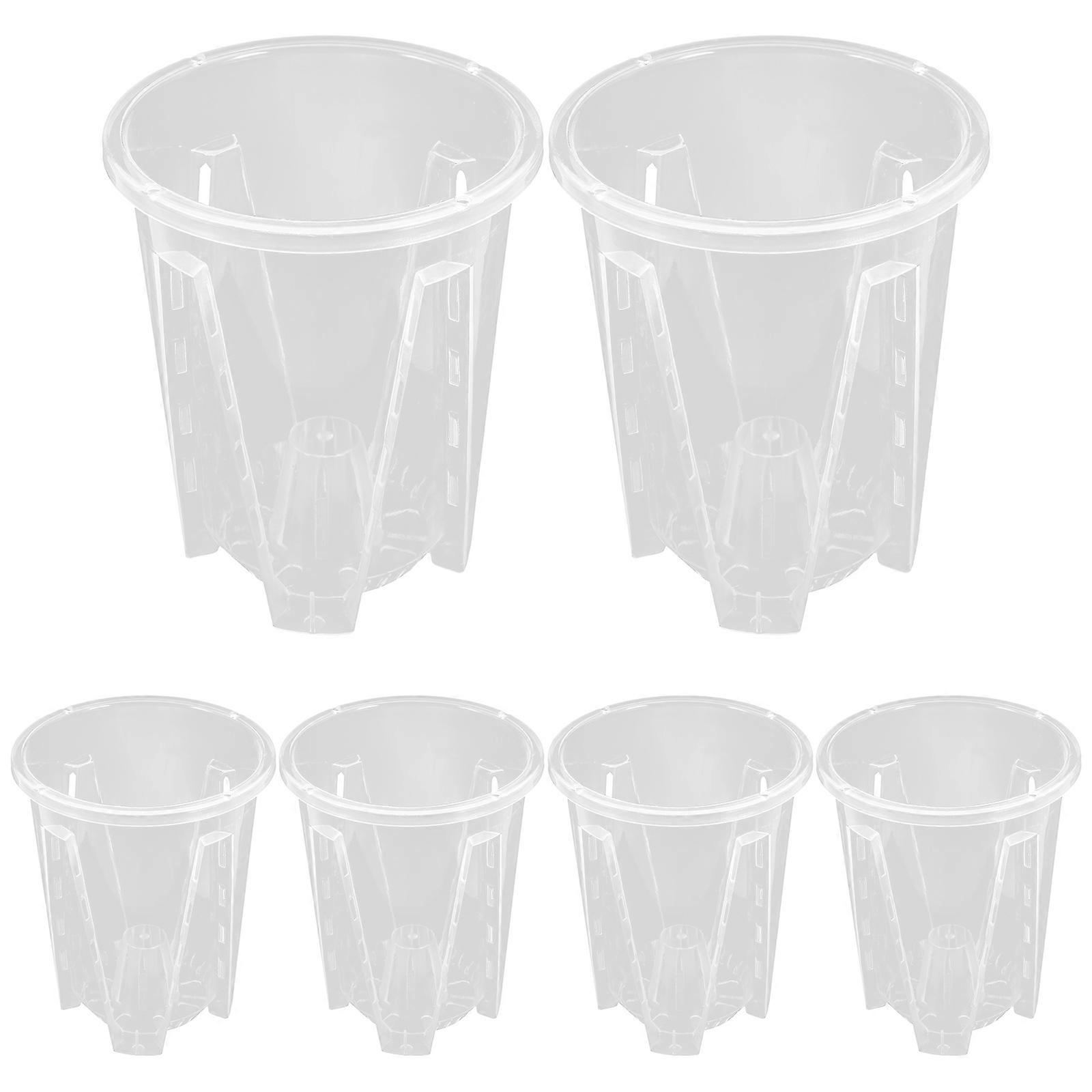 Unique Orchid Pot Water Retention Round Shape 14.30X12.00X12.00CM 6Pcs