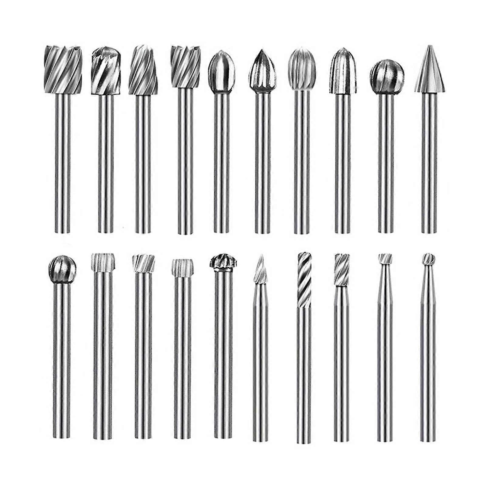 Highspeed steel rotary file burr set, 20 percent rotary files burr grinding bit wood carving machine drill for demarcation engraving