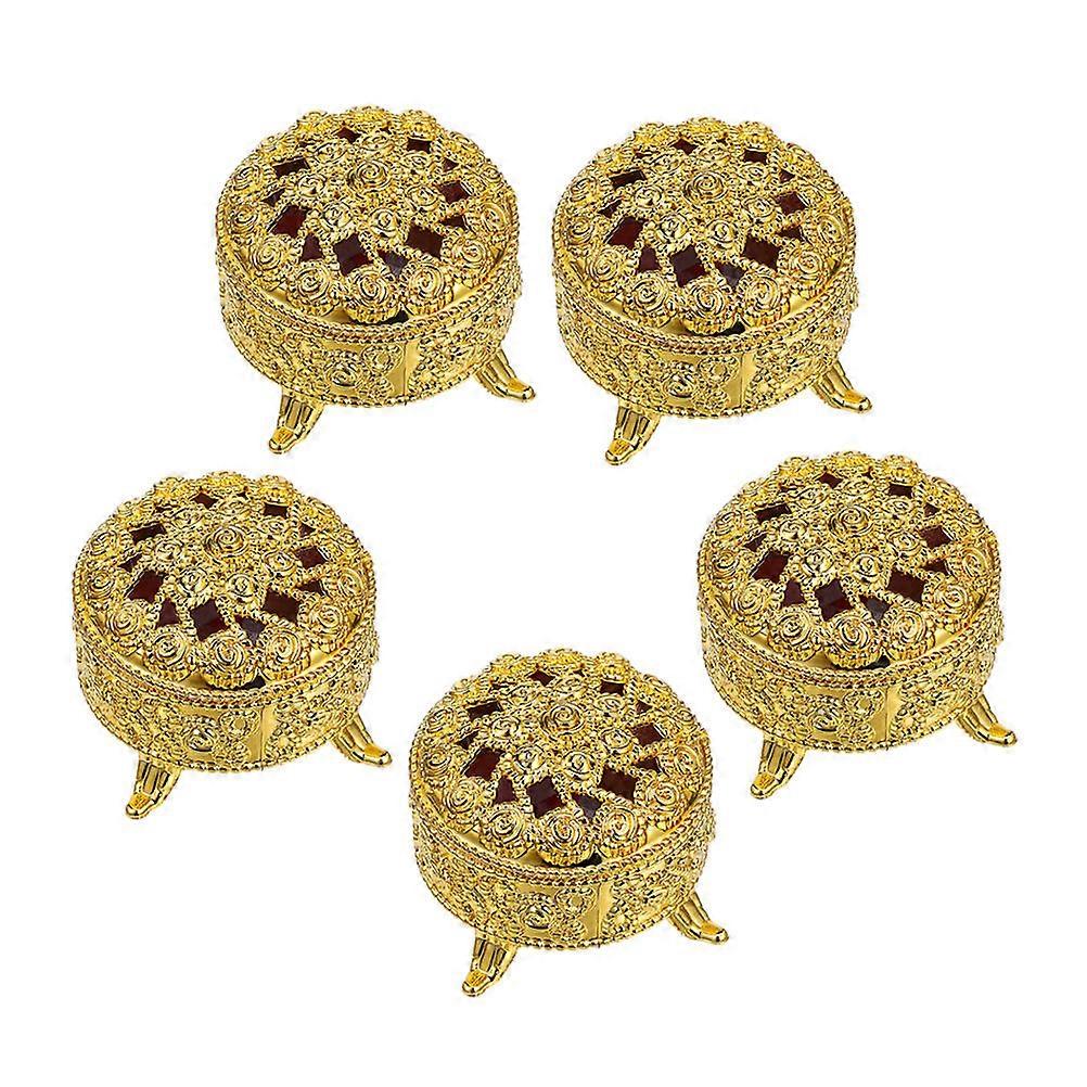 Wedding Candy Box Vintage Style Round PP Material Candy Container for Sweets Decorative 5Pcs