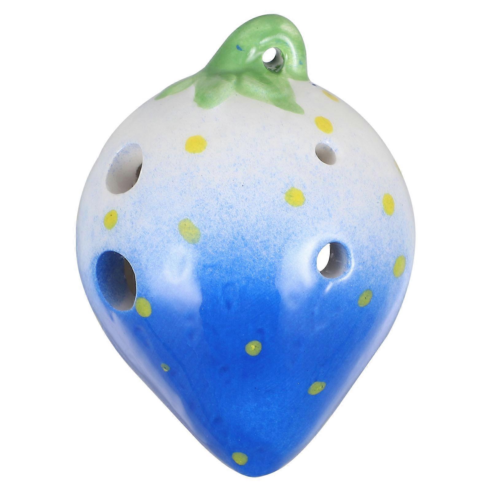Strawberry Ceramic Ocarina – Lightweight Musical Instrument for Beginners, Portable Design for School, Travel, and Party Use