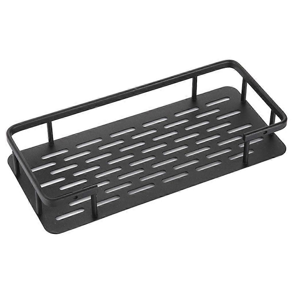 Punch-Free Aluminum Storage Rack Bathroom Organization Shelf, Narrow Edge Single Layer Rectangular