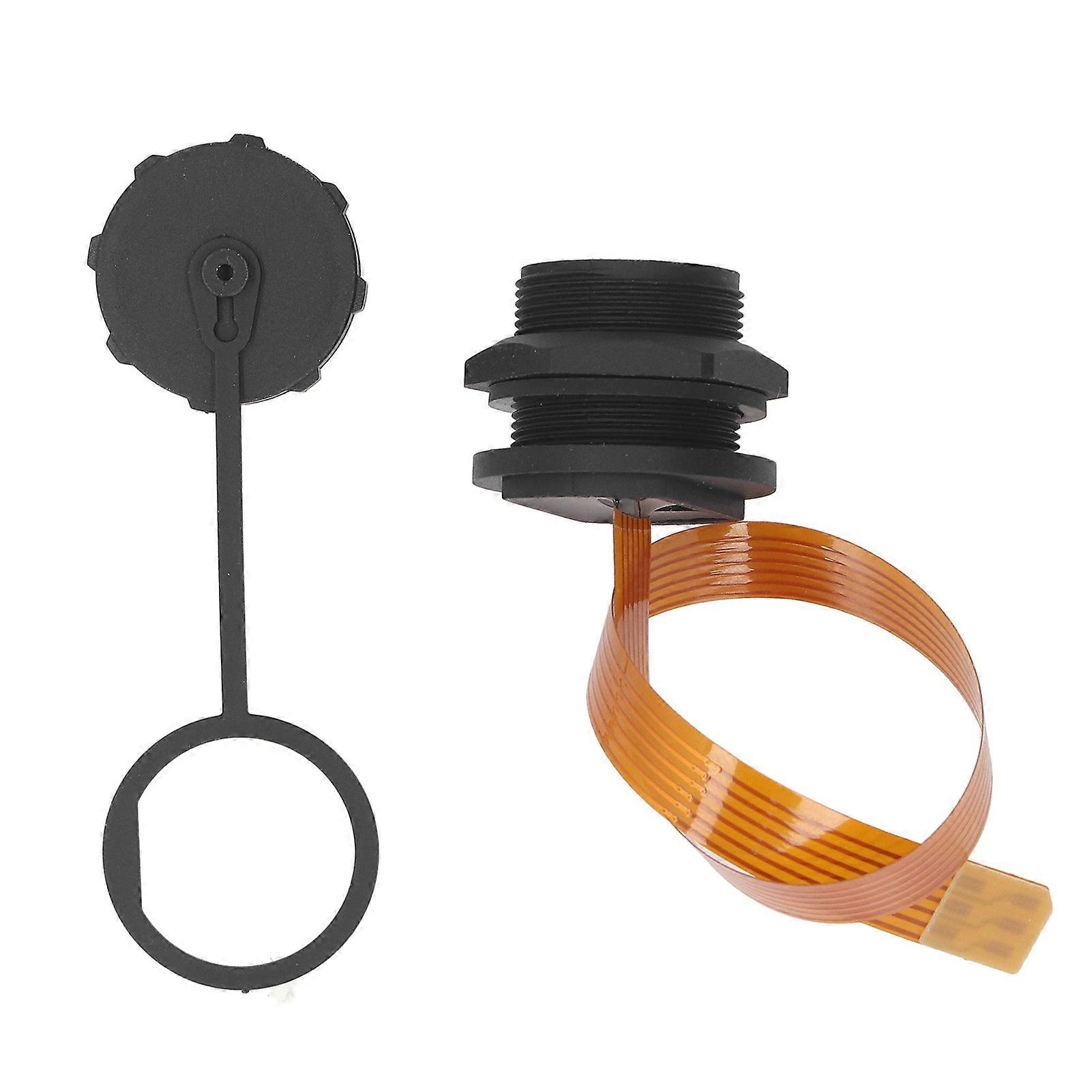 20cm SIM Socket Flexible Cable, IP68 Waterproof, Threaded Panel Mount, Female to Male SIM Card Extension Cable