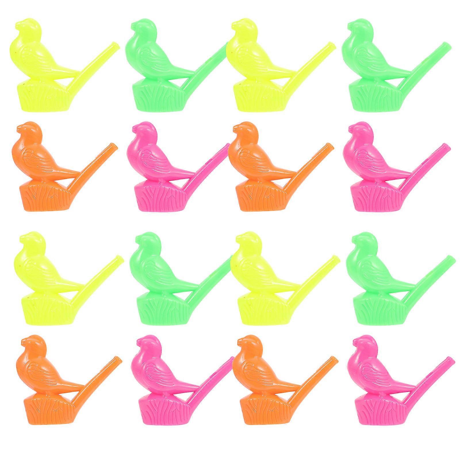 Toys Bird Whistles Plastic Bird Shaped Whistle Blowing For Kids Childs Party 16Set Assorted Color 6.6x5.8cm