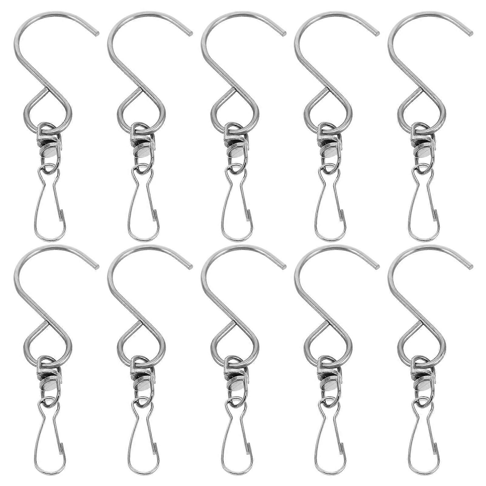 Hanging Wind Spinners Outdoor Stainless Steel Rotating Wind Chime Hook For General Users 10Pcs