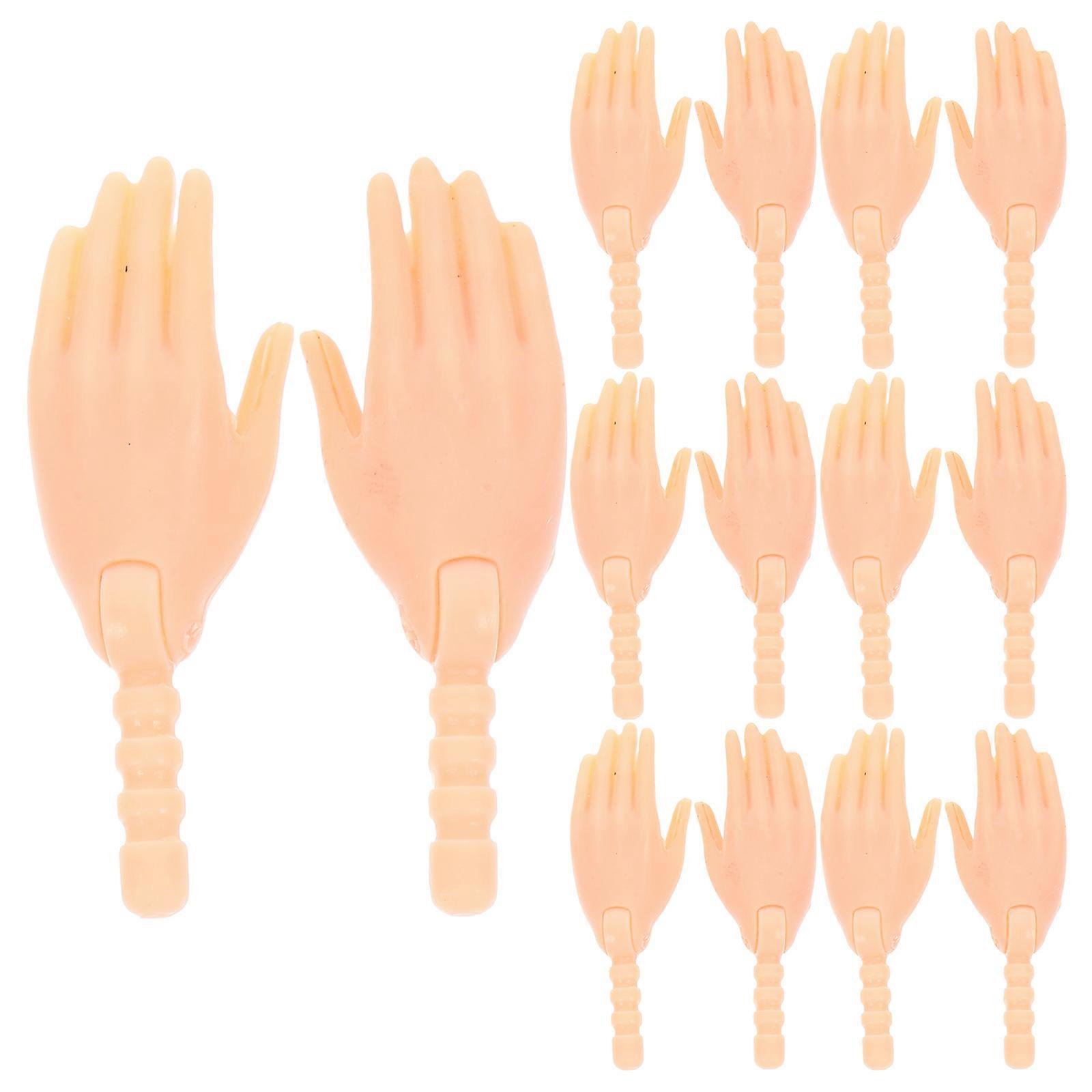 Doll Making Supplies Jointed Hand Mini Hands Realistic Design Plastic Material Beige 3.00X1.20X0.50cm 10Pairs