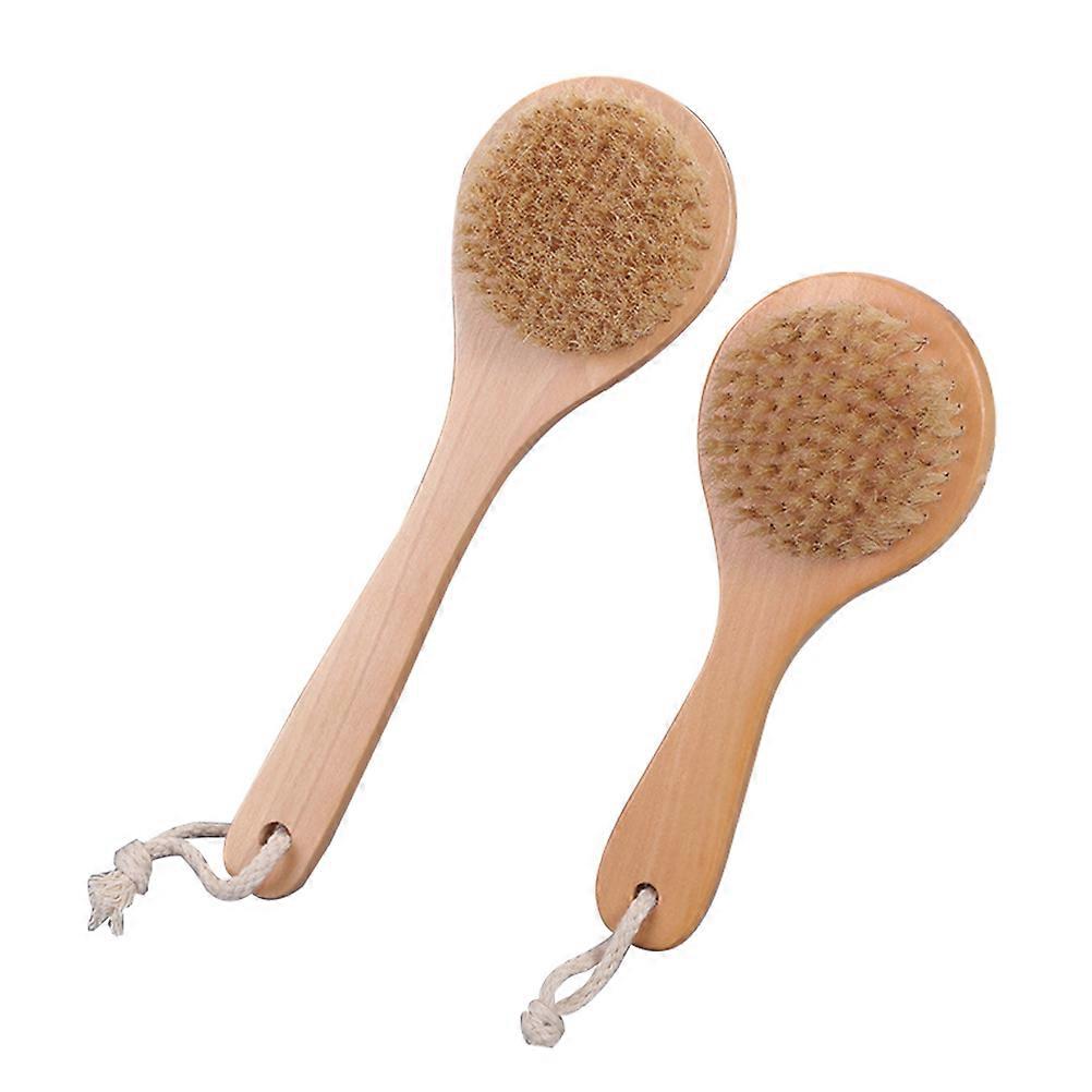 Home Bath Brush Simple Long Handle Back Rub Bath Brush Home Use Plastic 25x8x3cm Cleansing 2Pack