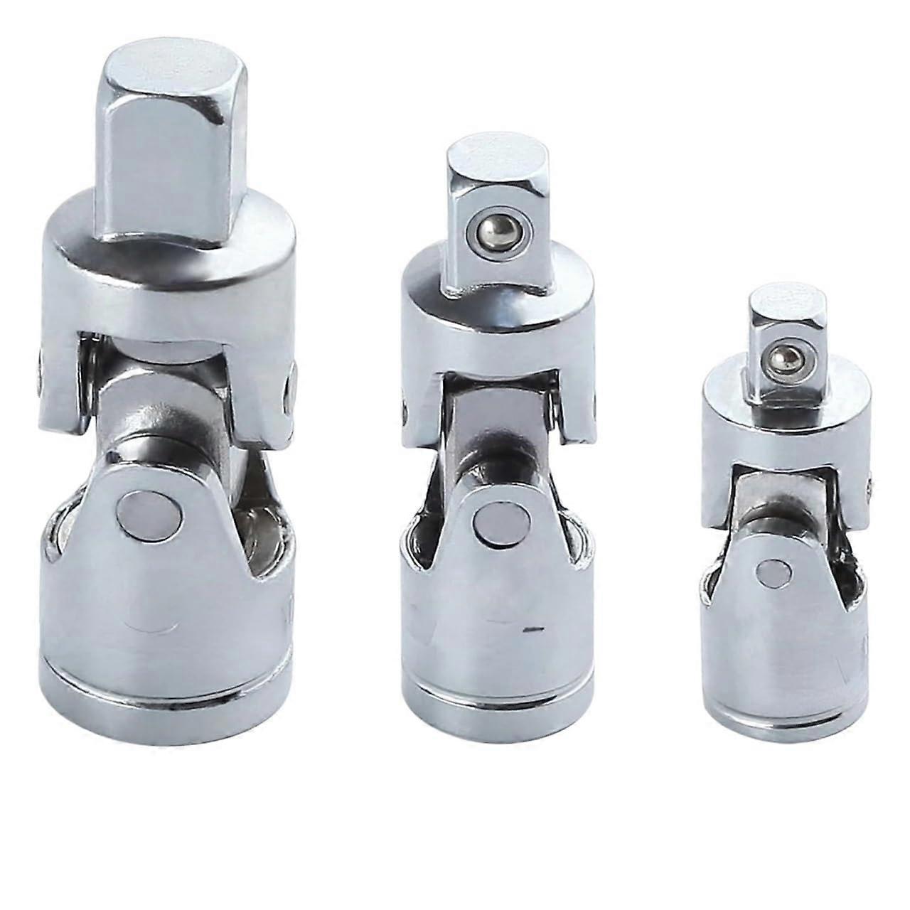 Swivel Socket Wrench Adapter Set 3-piece – 1/4 Inch, 3/8 Inch, 1/2 Inch Ratchet Socket Wrench for Car Maintenance