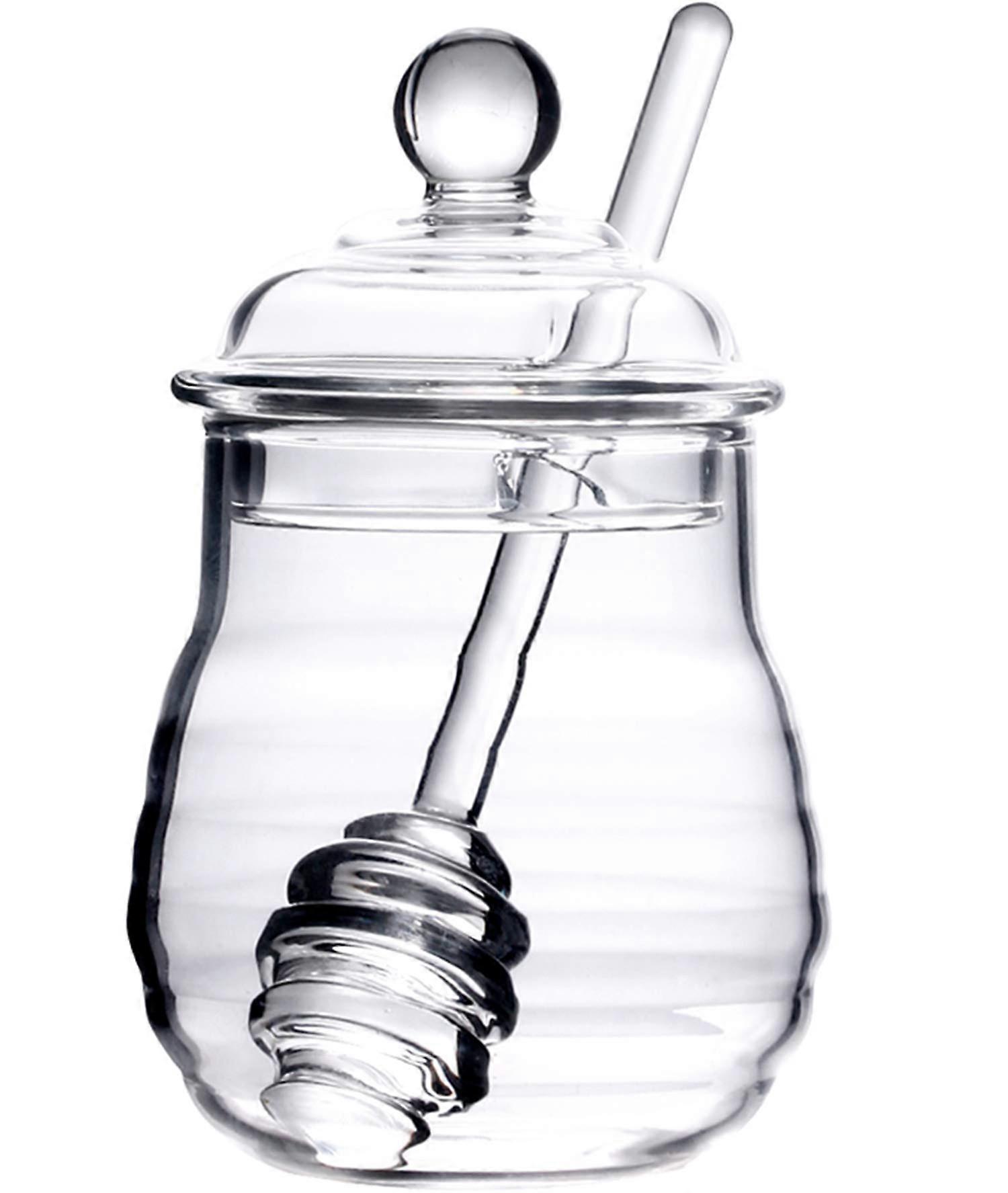 Honey Jar with Spoon and Lid 300 ml Glass Honey Pot Honey Container Honey Jar Honey Jar Honey Dispenser with Honey Spoon and Lid
