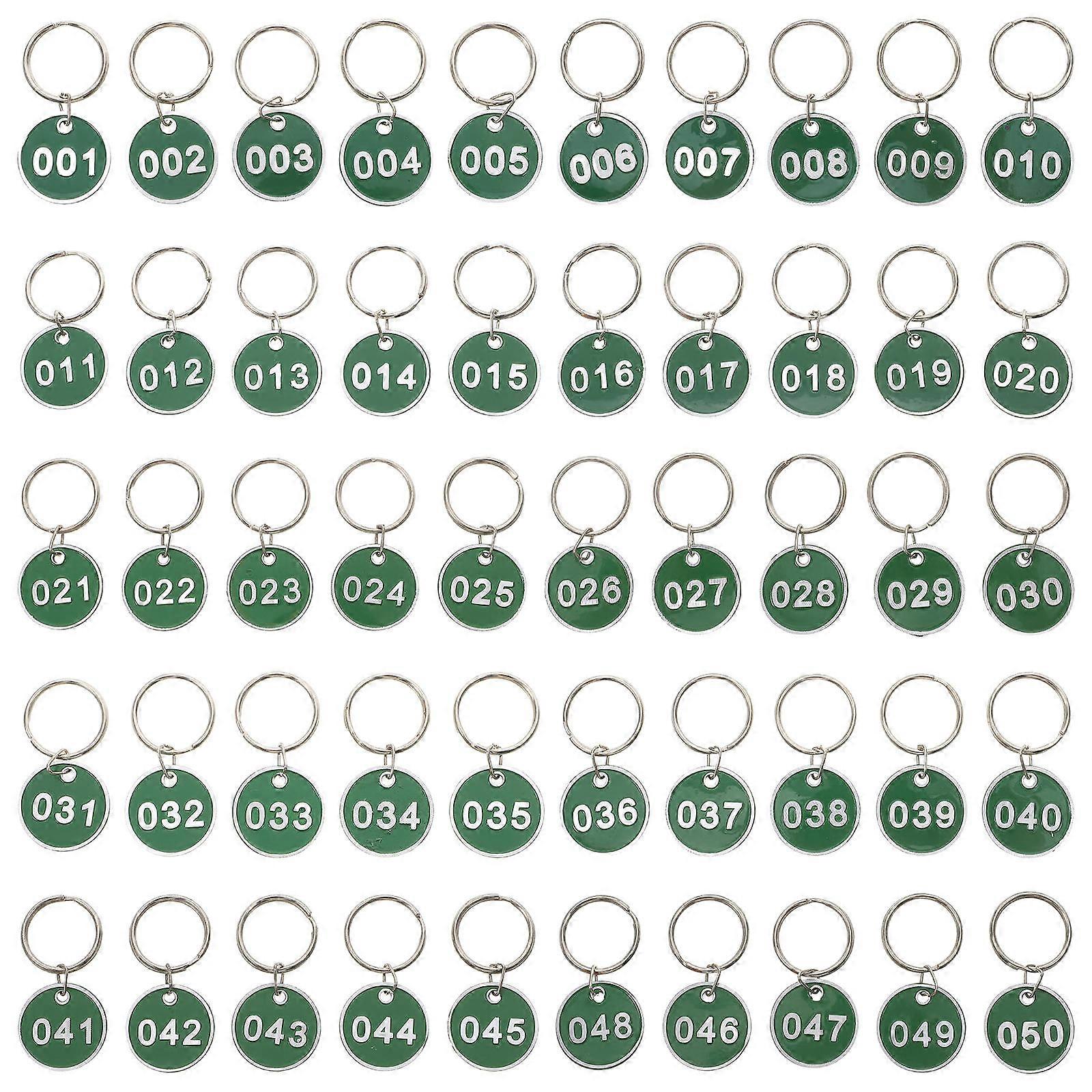 Id Number Tags Aluminium Alloy Storage Tags Luggage Identification Square Green 3x3x0.1cm Naming Keys 50Set