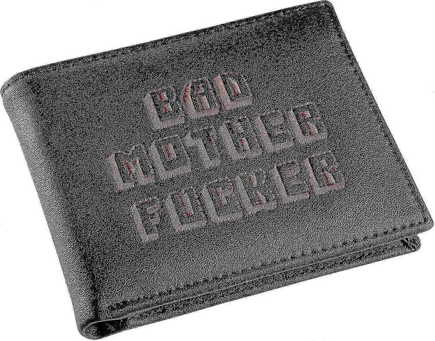 官方授权的黑色/红色刺绣 Bad Mother 皮革钱包