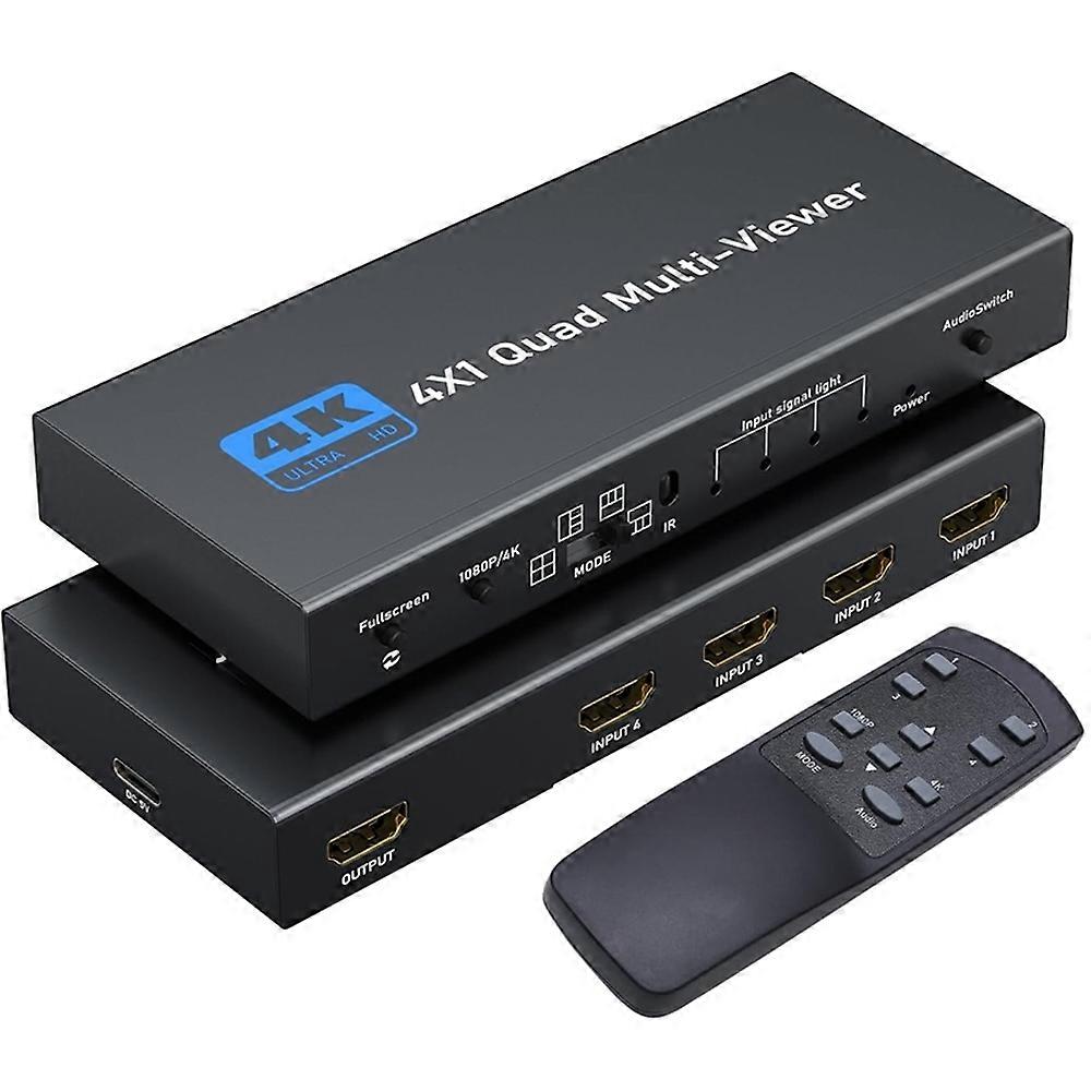 NK-941 4K HDMI 4 Input 1 Output Splitter Seamless Switch Multi-Viewer with Remote Control