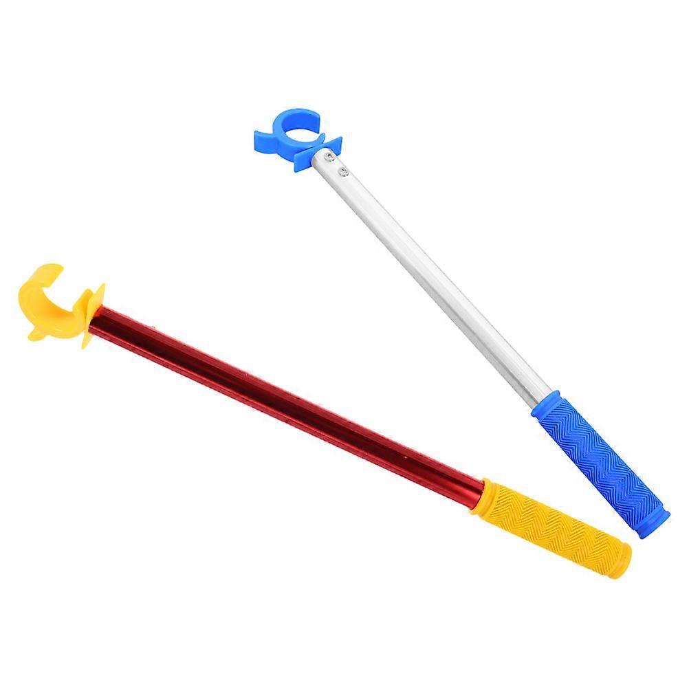 Curtain Puller Telescoping Draw Rod For Indoor Outdoor Metal 2Pcs