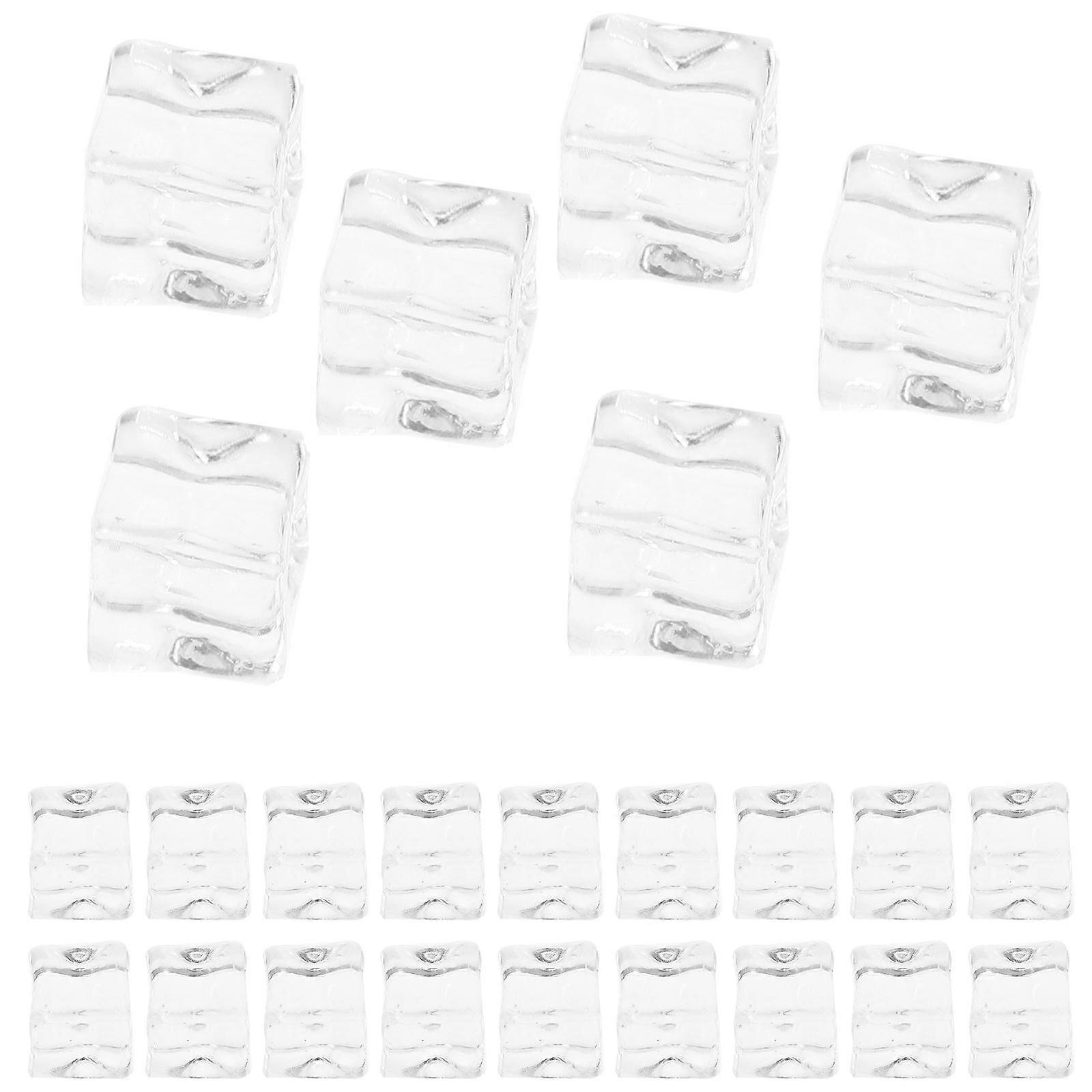 48pcs Reusable Fake Ice Cubes Washable, Non Melting, Irregular Shape Ideal for Beverage, Cocktail, Cake, and Display Photography Props