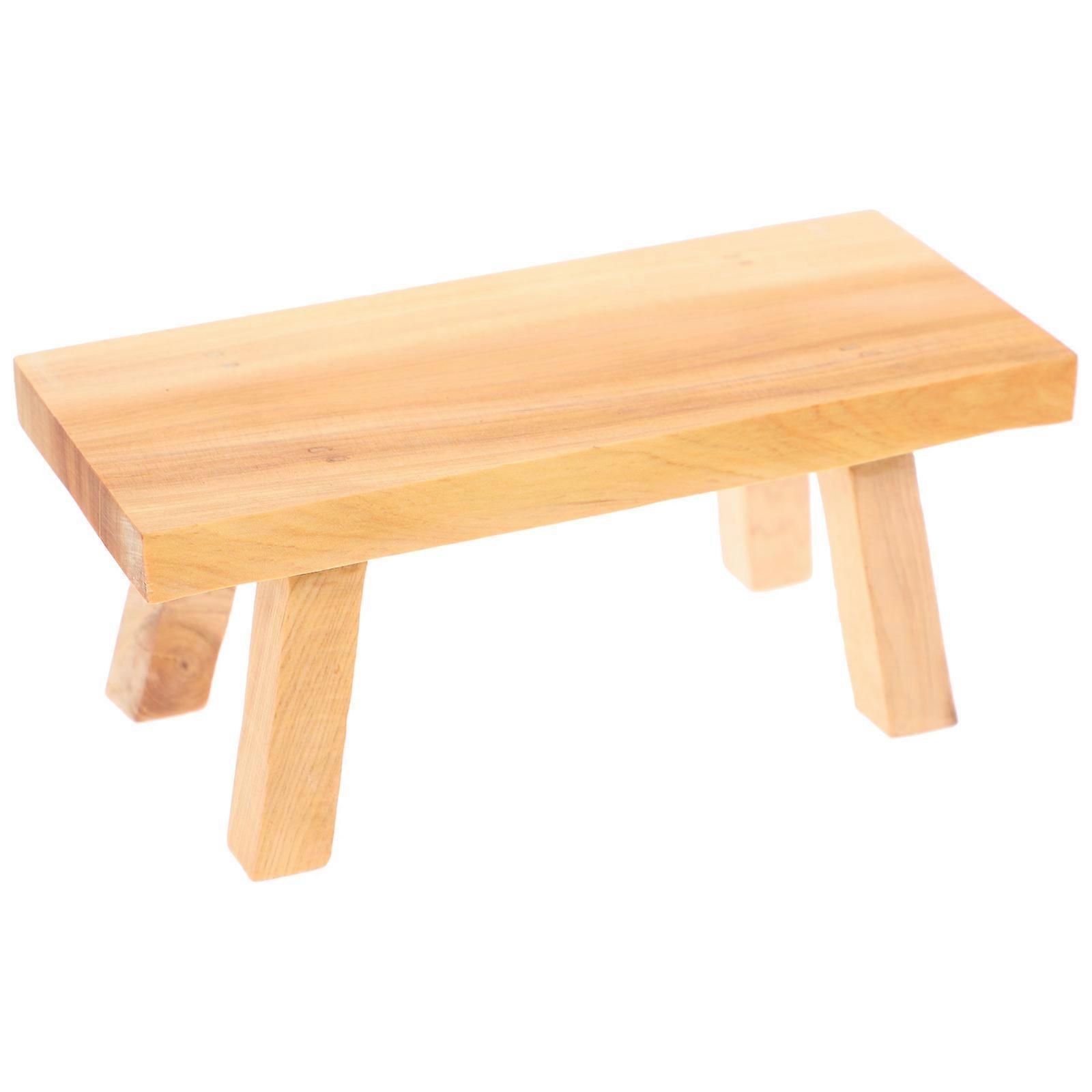 Creative Desktop Stool Statue Artwork Wood Holder 1 Set Wooden Sculpture