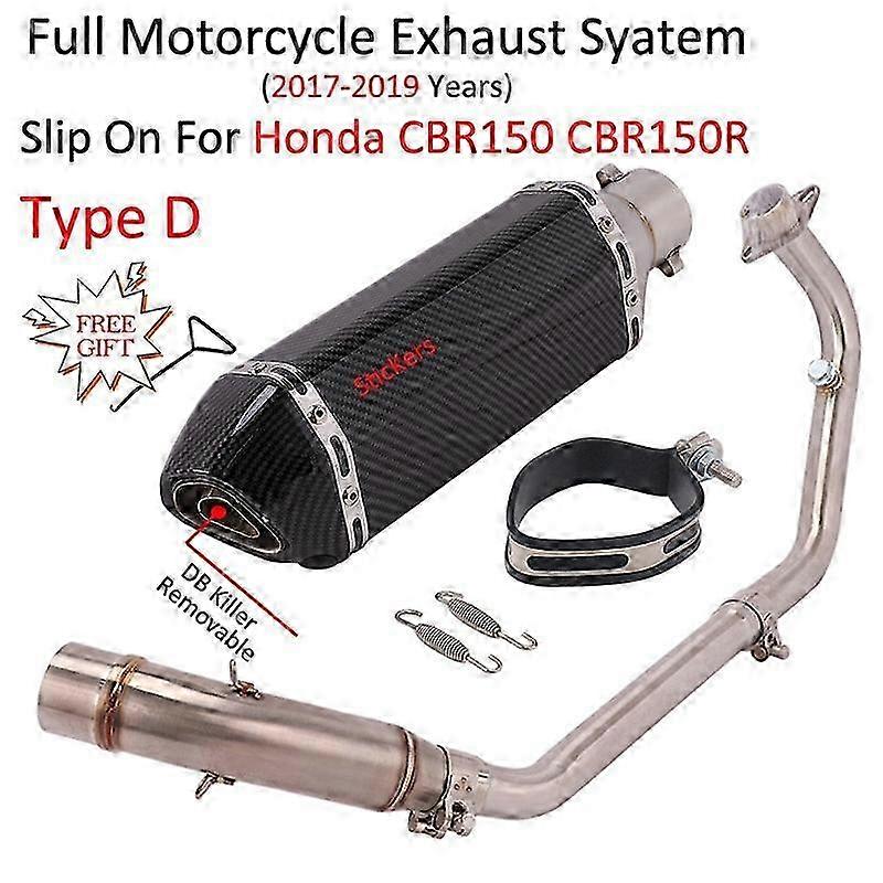Motorcycle Full Exhaust System Escape Modified Front Middle Link Pipe DB Killer Muffler 51mm Slip On Compatible with Certain Brands