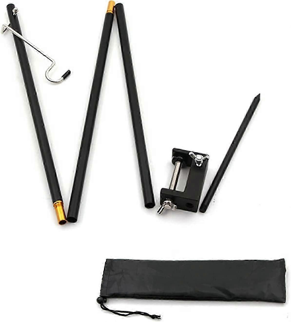 Aluminum Alloy Portable Folding Lantern Lamp Holder Hanging Pole Camping Portable Mini Aluminum