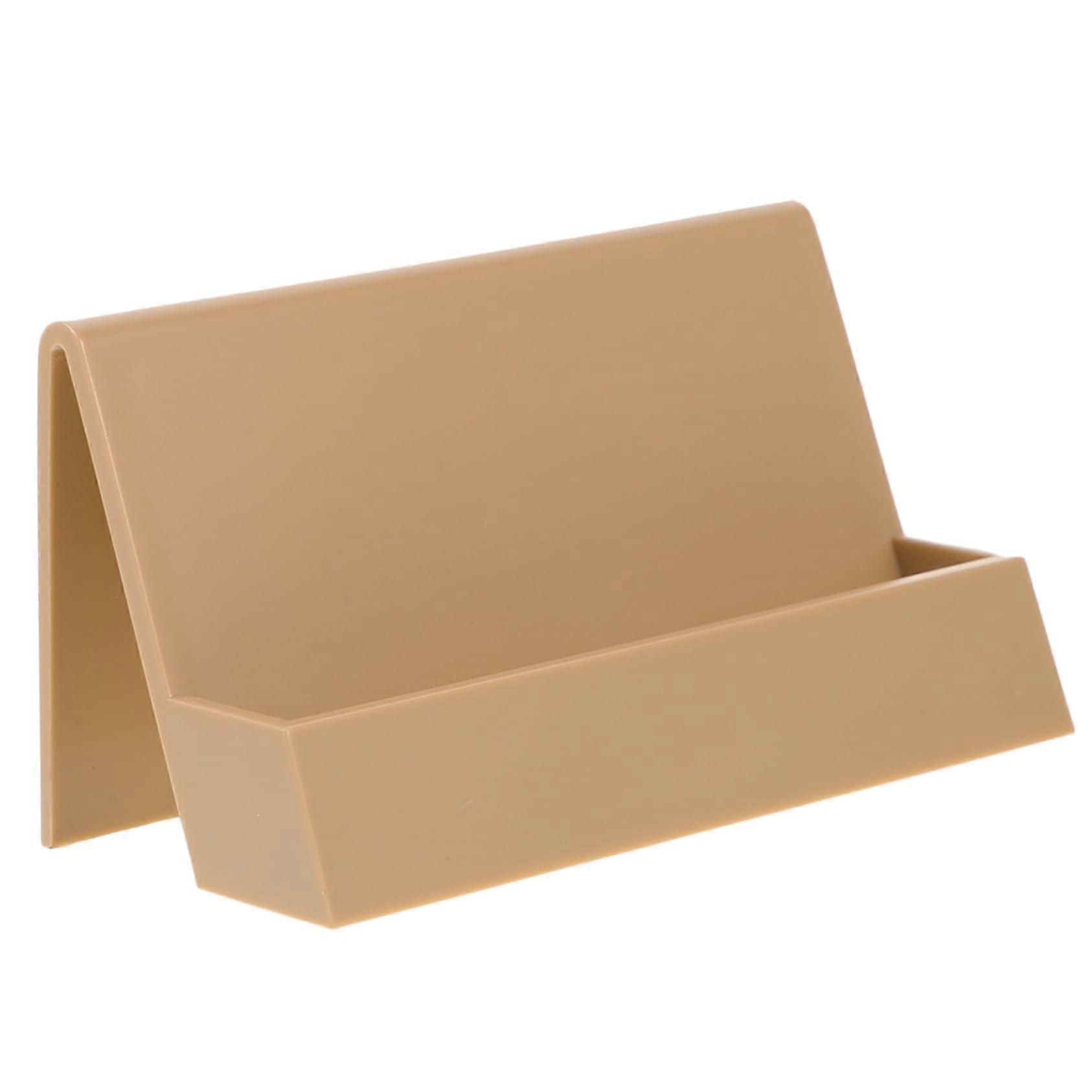 Kartenhalter Visitenkarten Organizer Khaki Schreibtisch Kartenständer Rack für Büro und Kartendisplay 3 Slots