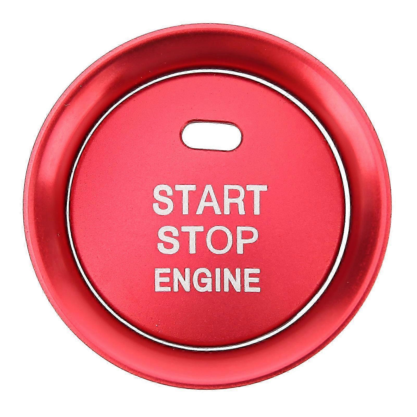 Engine Start Stop Ignition Button Cover Ring Red Replacement for Applicable Brand Vehicles 16-19