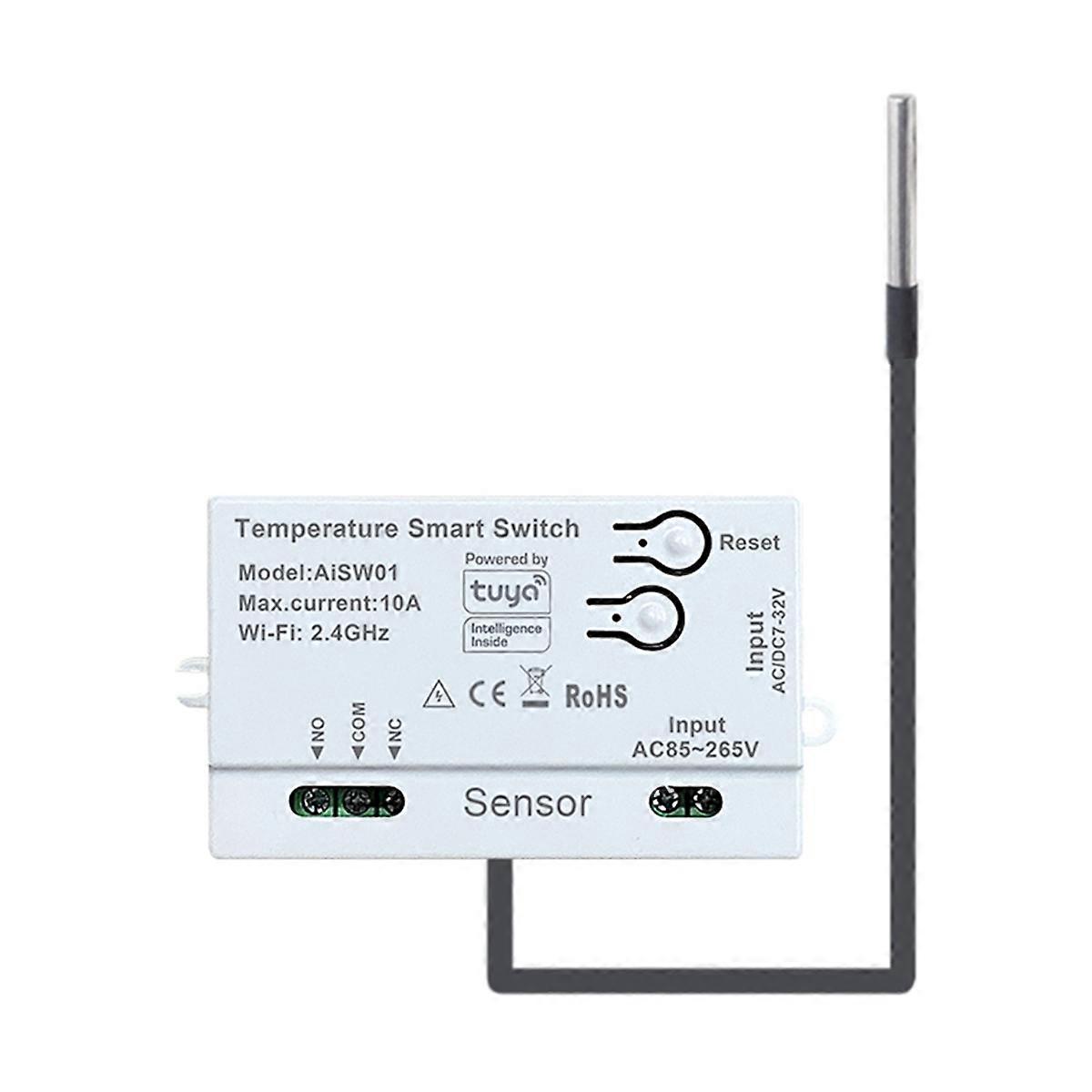 Tuya WiFi Temperature Switch Sensor 2.4G WiFi Temperature Switch Sensor Smart Switch with 2M Temper