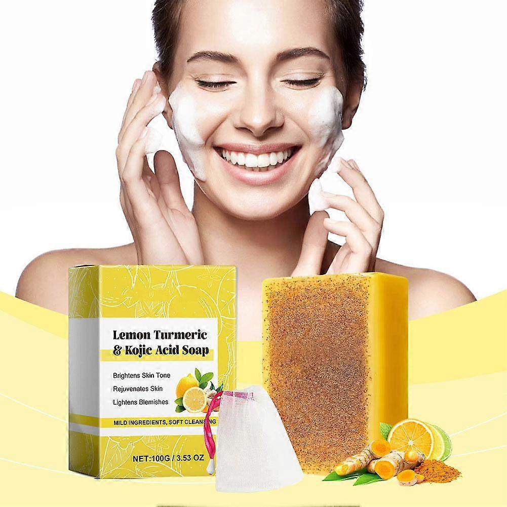 100g(A)$Lemon Brightening Turmeric Kojic Acid Soap