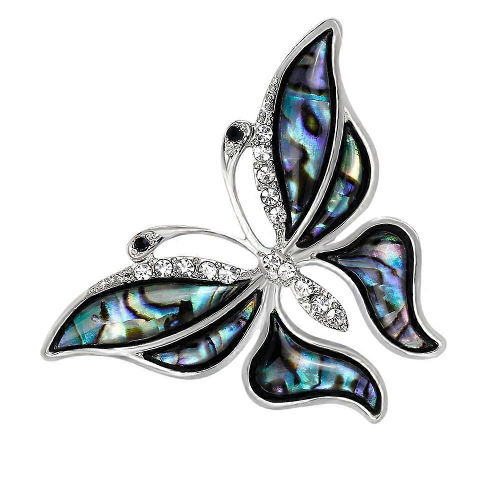 Scarf Brooch Pin Stylish Multi Color Butterfly Shape Alloy Shell Material Decoration For Women Girls Daily Use 5.2*3.7cm 1Pcs