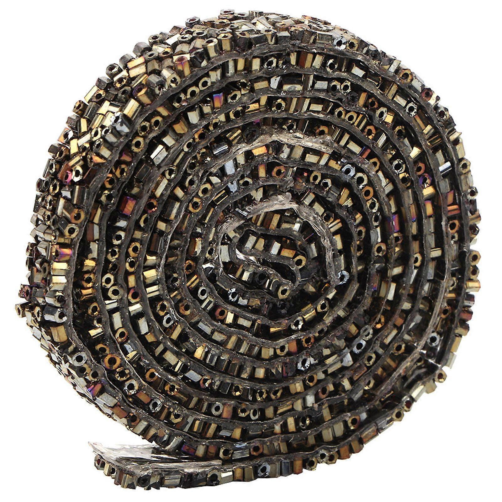 2025 Latest Model DIY Tube Beads Mesh Wrap Roll Crystal Rhinestones Chain