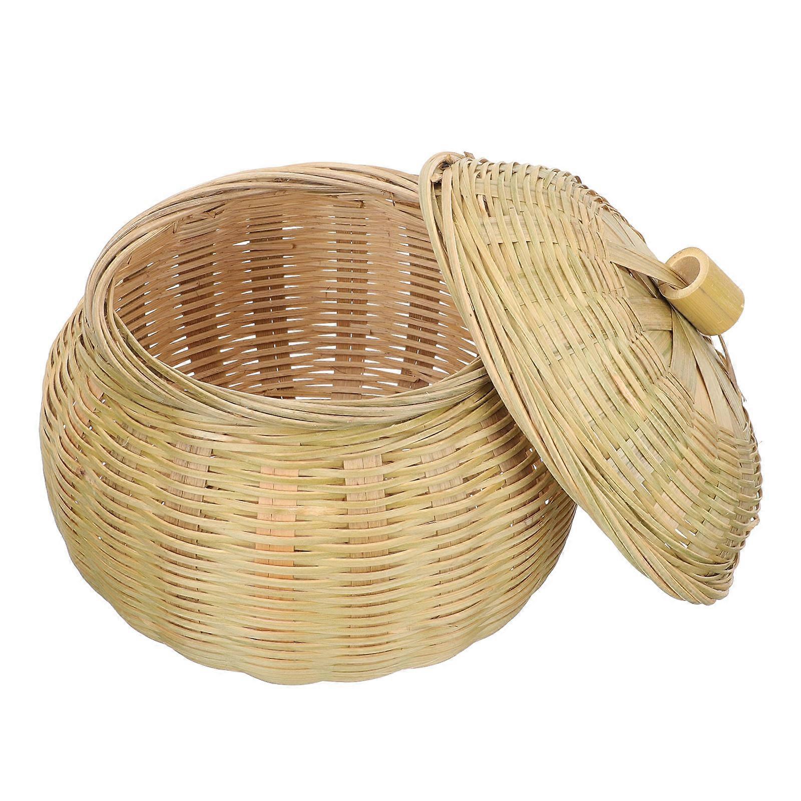Multi-Function Bamboo Basket Carrying Cover for Storage Use