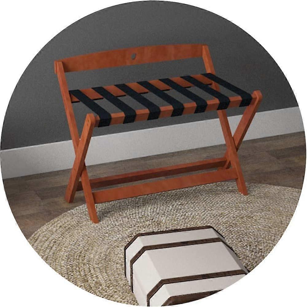 Folding luggage rack for guest rooms, collapsible suitcase stand, floorstanding shelf, easy to carry, with hanger, 80x41x59cm.