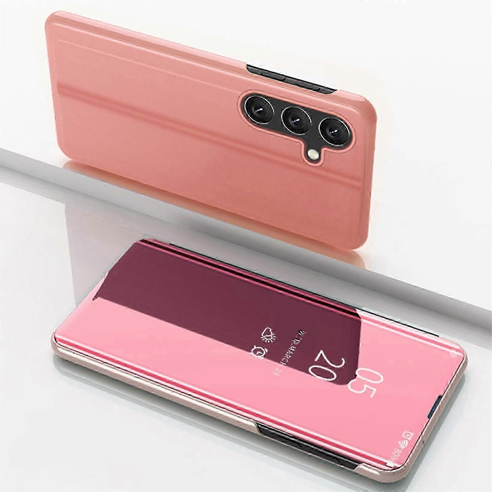 Galaxy A55 Case Slim Mirror Design Clear View Flip Bookstyle Case, Ultra Slim Protecter Shell with Kickstand Protective Case