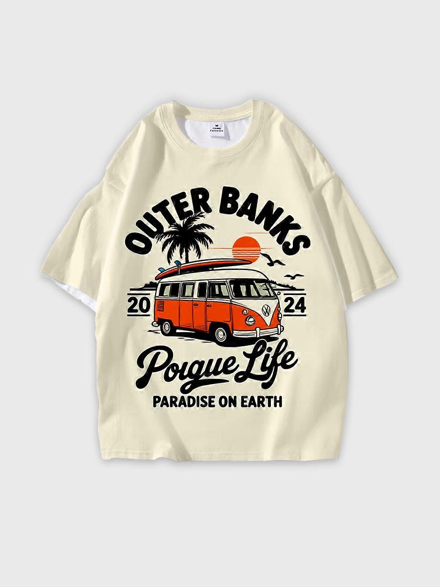 T-shirt round neck Pattern loose short sleeve JW1086