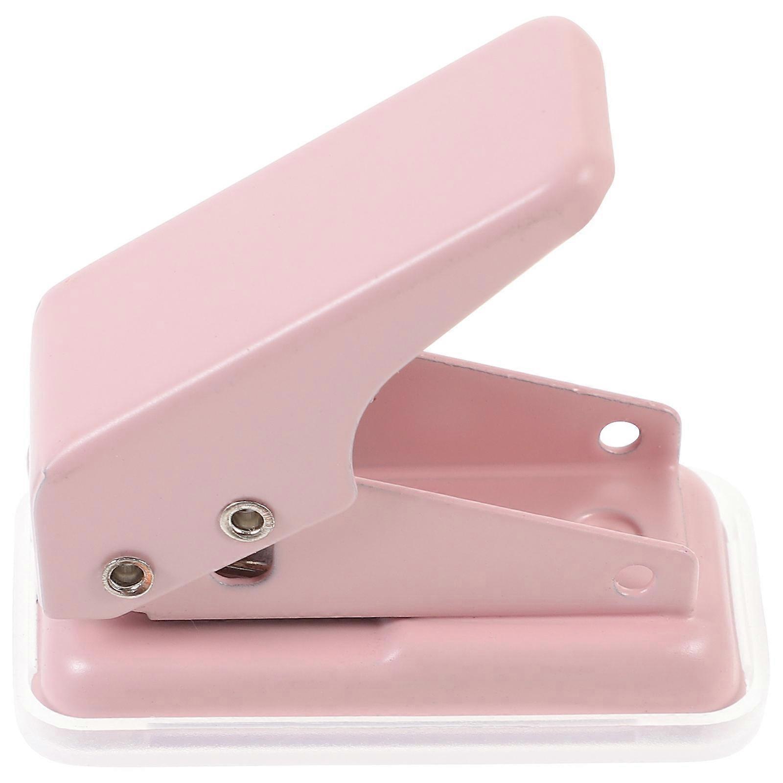 Single Hole Puncher Handheld Hole Punch For Home Use Simple Design Durable Plastic And Metal 5.60x3.50x3.00cm 1Pack