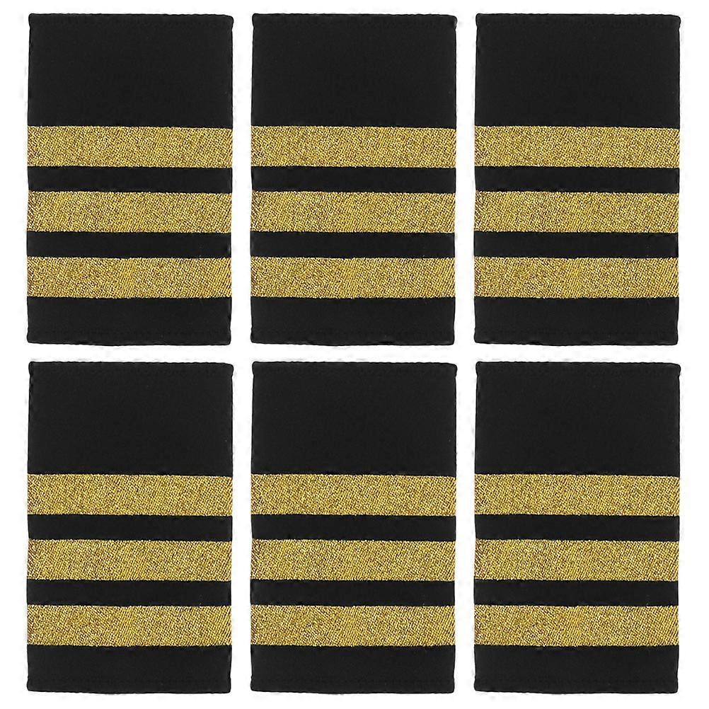 Captain Epaulettes Professional Appearance Traditional Design For Flight Attendants 3Pairs