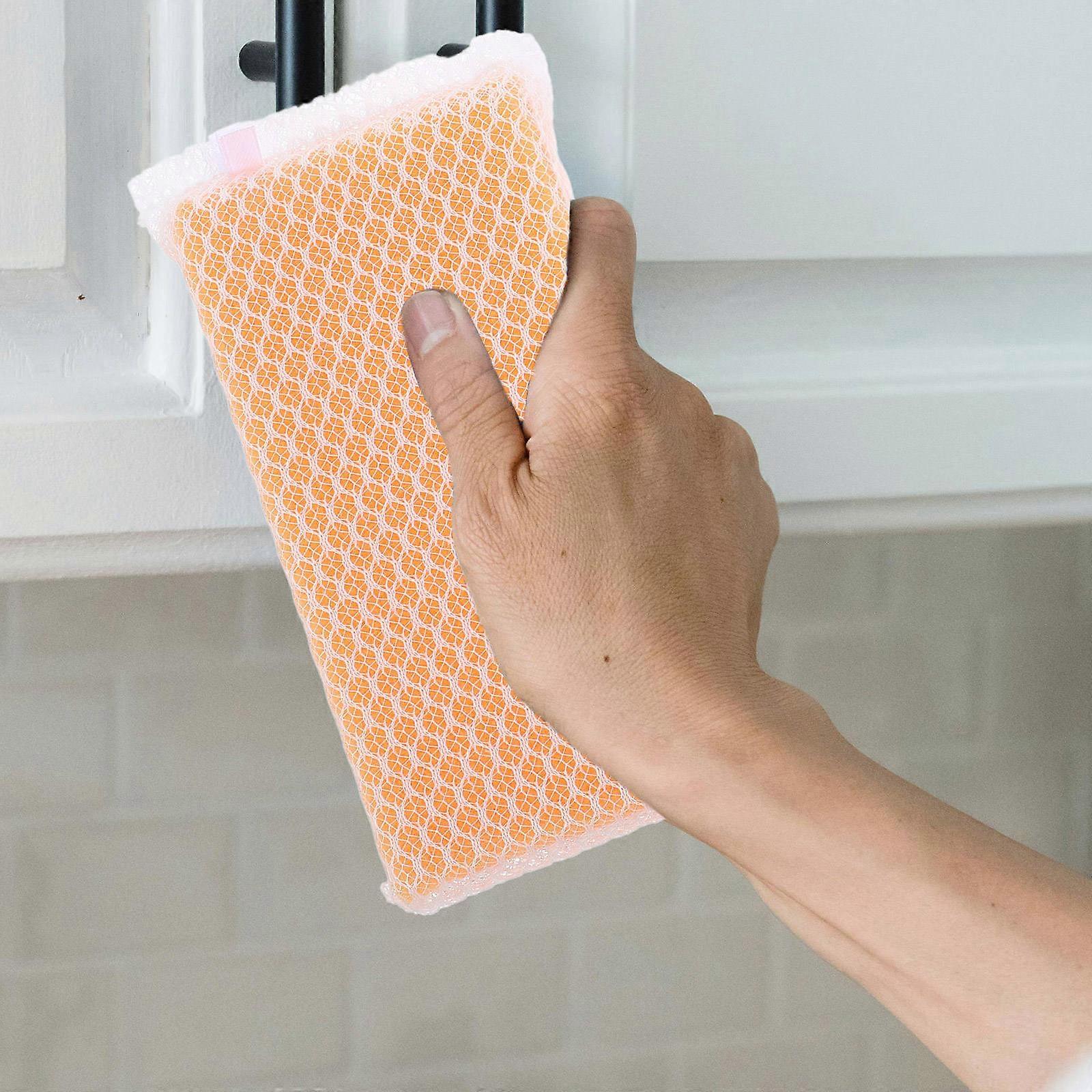 Net Sponge Kitchen Dish Cup Bowl Scrubbing Tool Assorted Color 5Pcs