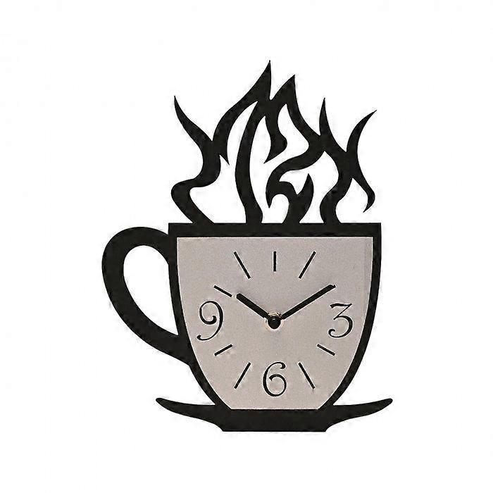 Hometime Wanduhr mit lasergeschnittener Kaffeetasse, 28 cm