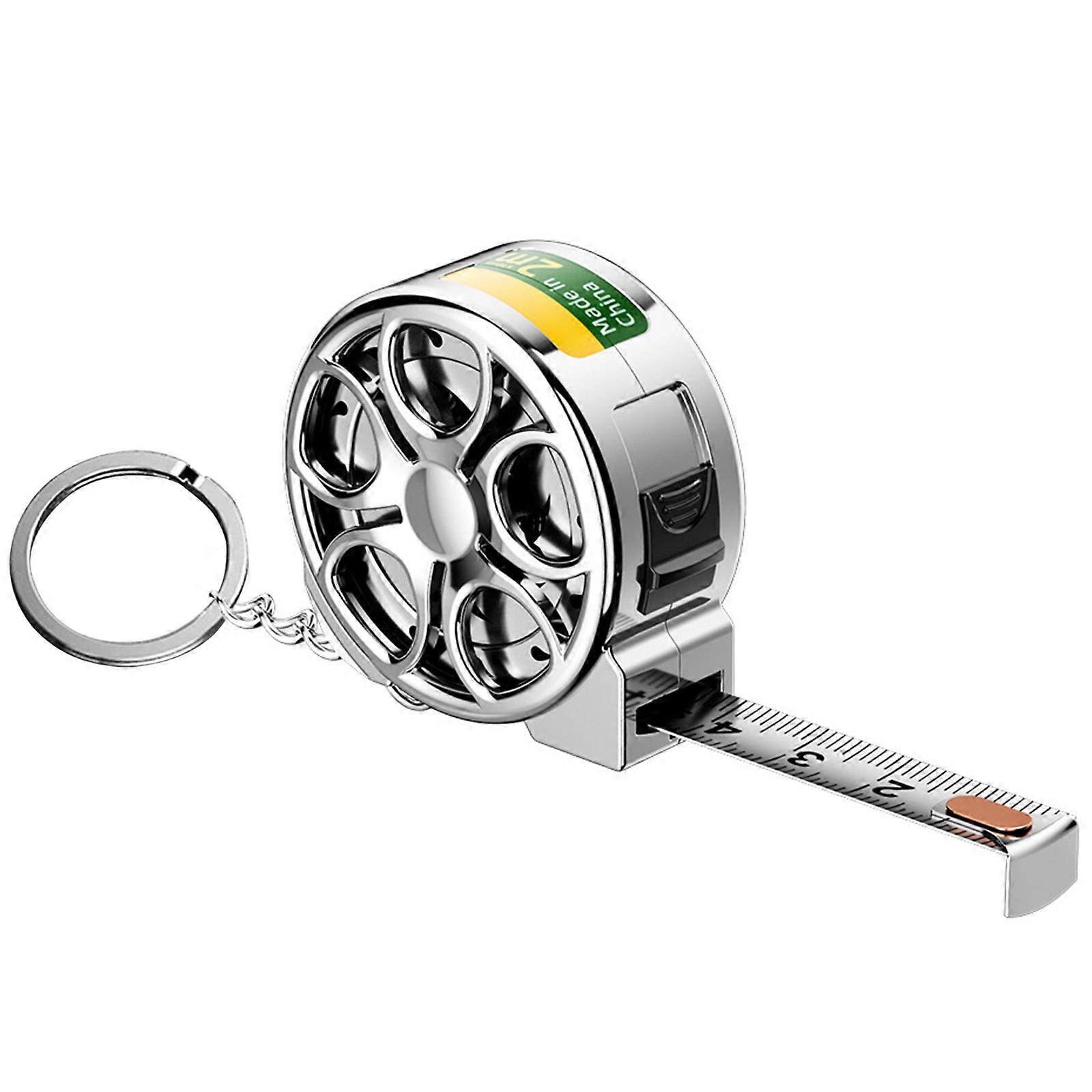 Mini 2 Meter Rustproof Tape Measure Ruler With Clear Scale Marking High Durability ABS Housing For Accurate Measurements Silver