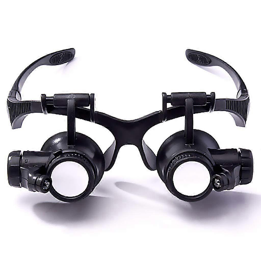 Head-Mounted Magnifying Glass, Adjustable LED Lighted Loupe for Hobbies and Jewelry Making, Hands-Free Design