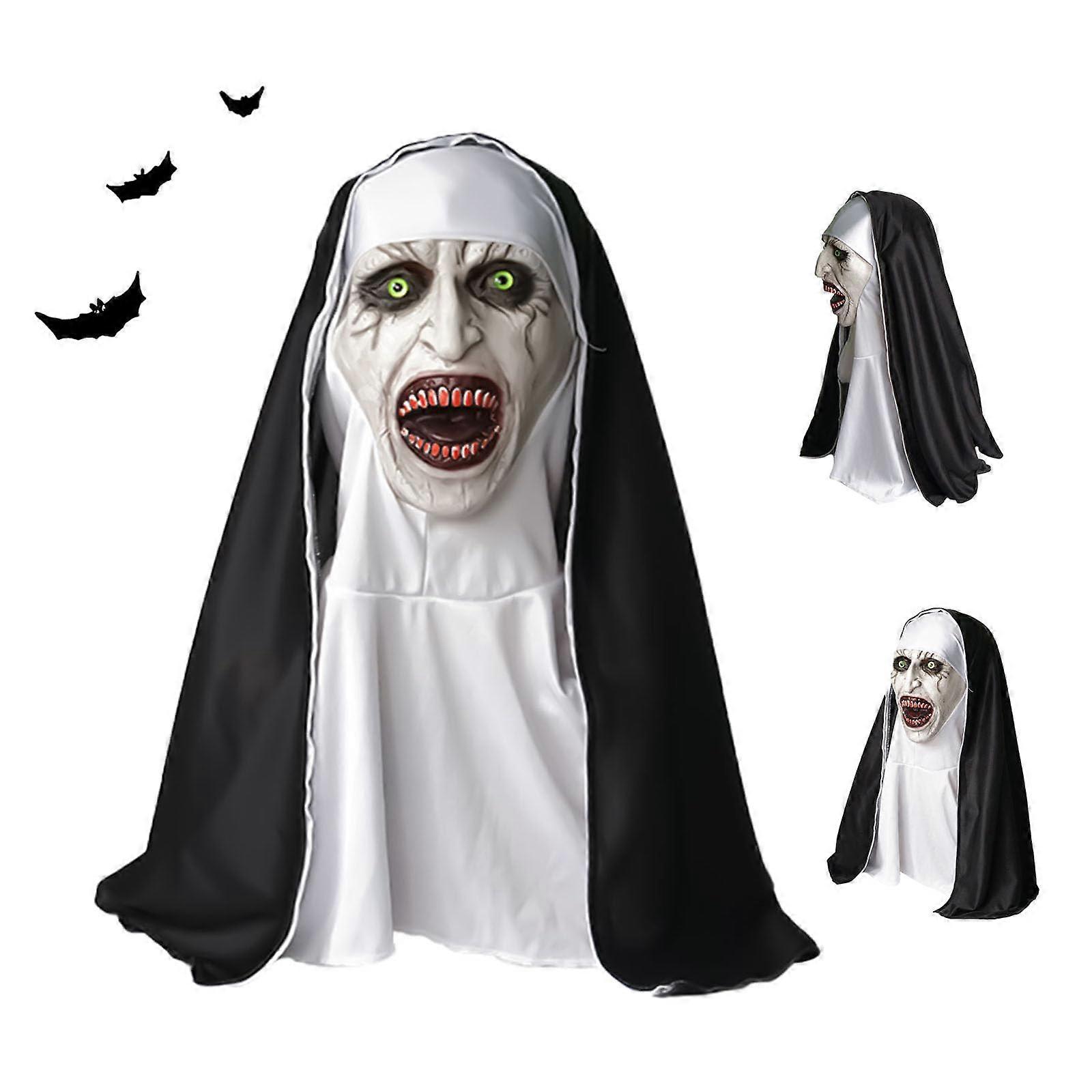 The Nun Mask, Halloween Nun Horror Mask, Scary Latex The Nun Mask, Horror Mask, for Halloween, Horror Events and Costume Parties.