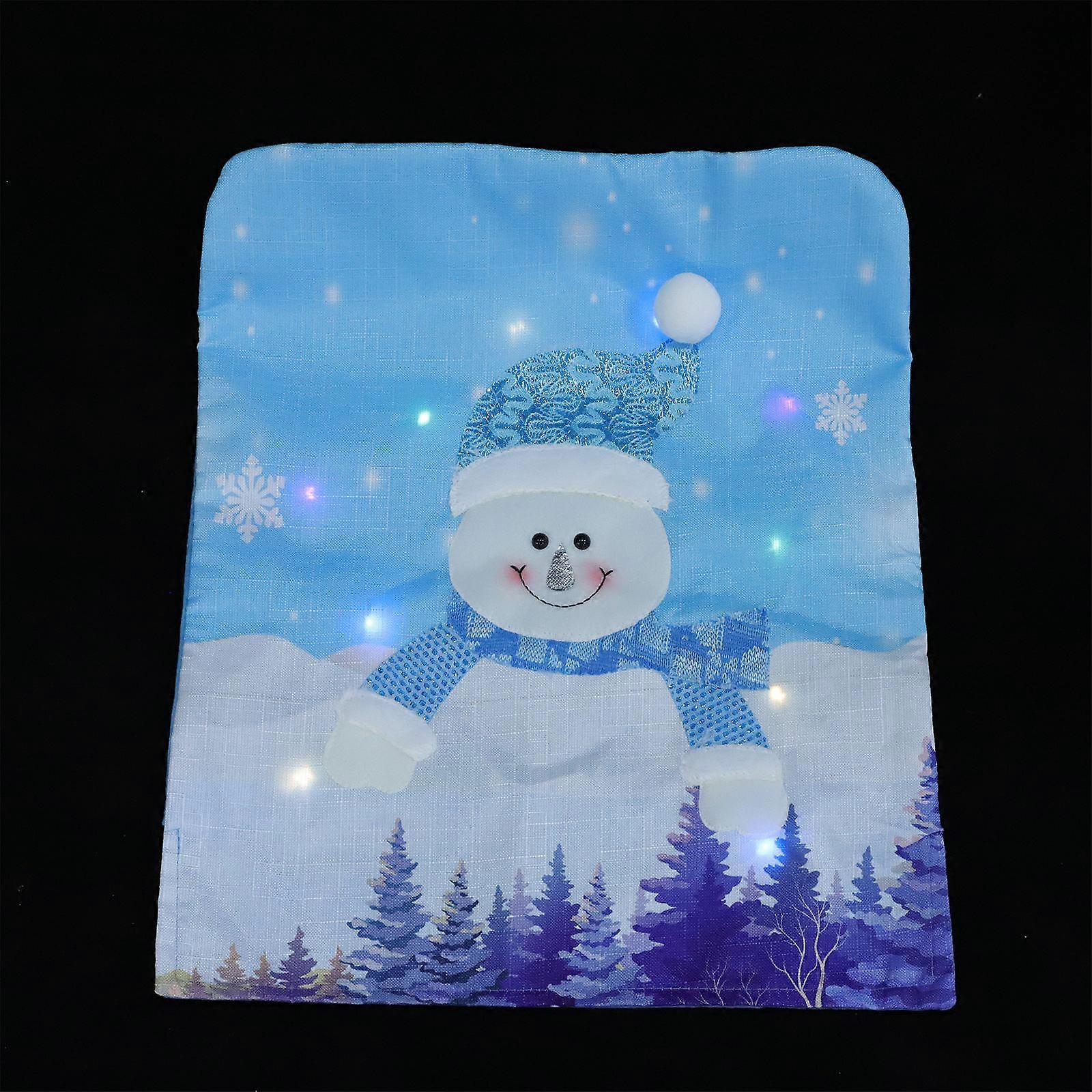 Chair Decoration Luminous Square Cloth 52x42cm Christmas Party Home Decoration 1Pack