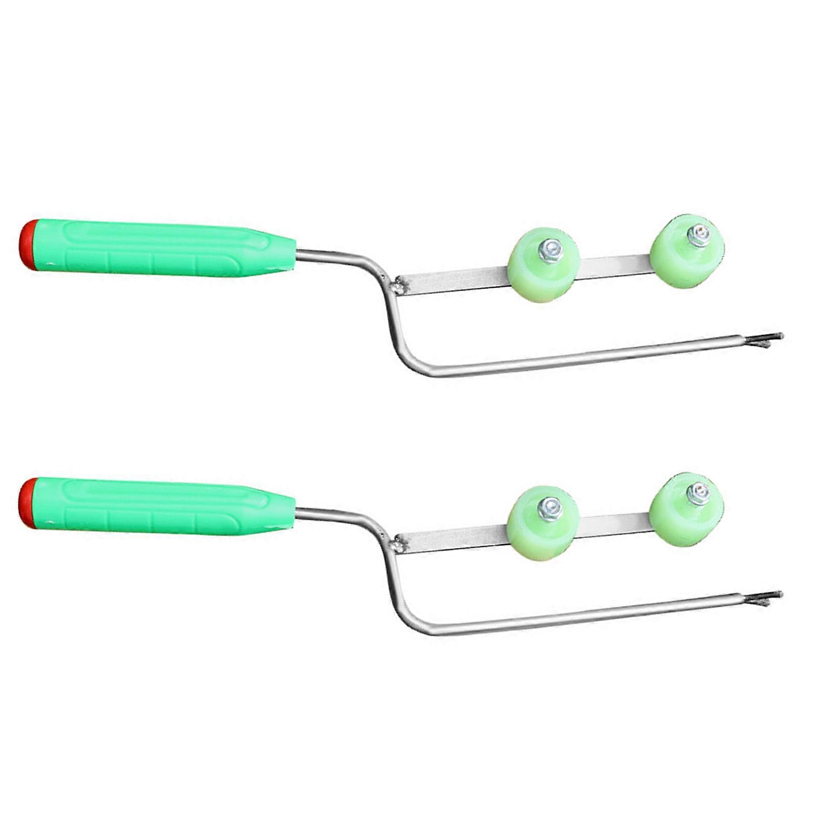 Pack Of 2 Iron Sweet Potato Transplanting Tools With Ergonomic Handles And Smooth Wheels Suitable For Efficient Planting Multicolor