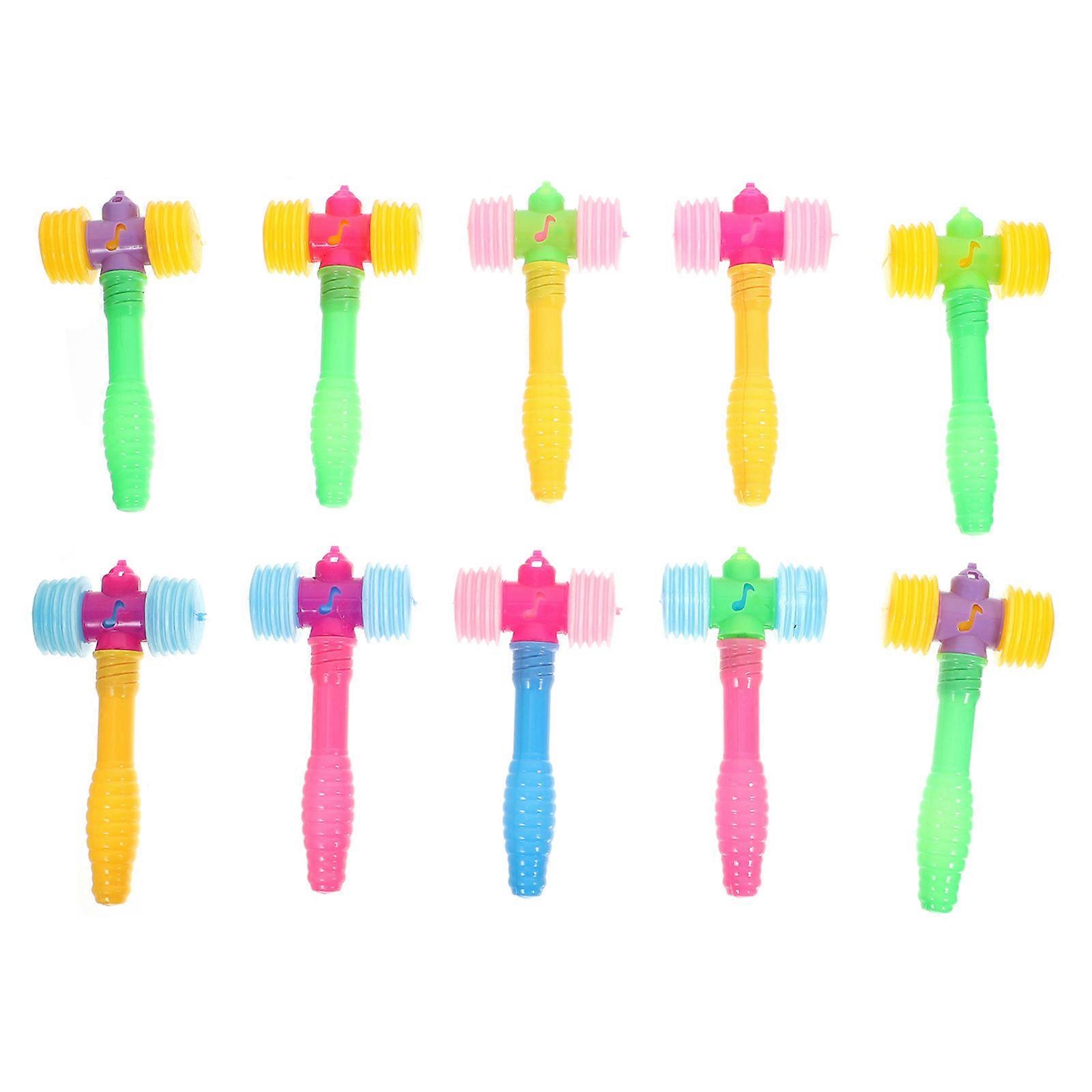 10 Pcs Plastic Squeaky Hammers for Fun Play and Hand Eye Coordination