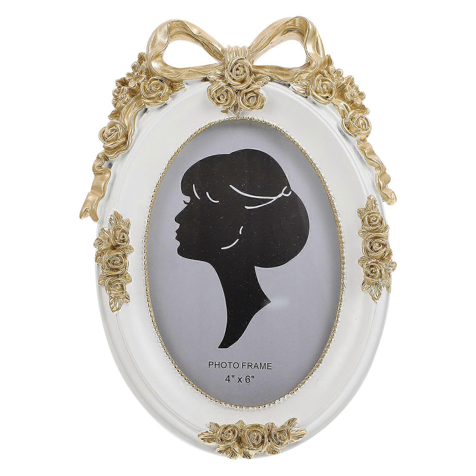 Retro Frame Resin Photo Frame Living Room Decorative Photo Frame 8.3×5.5×0.6in 1Set