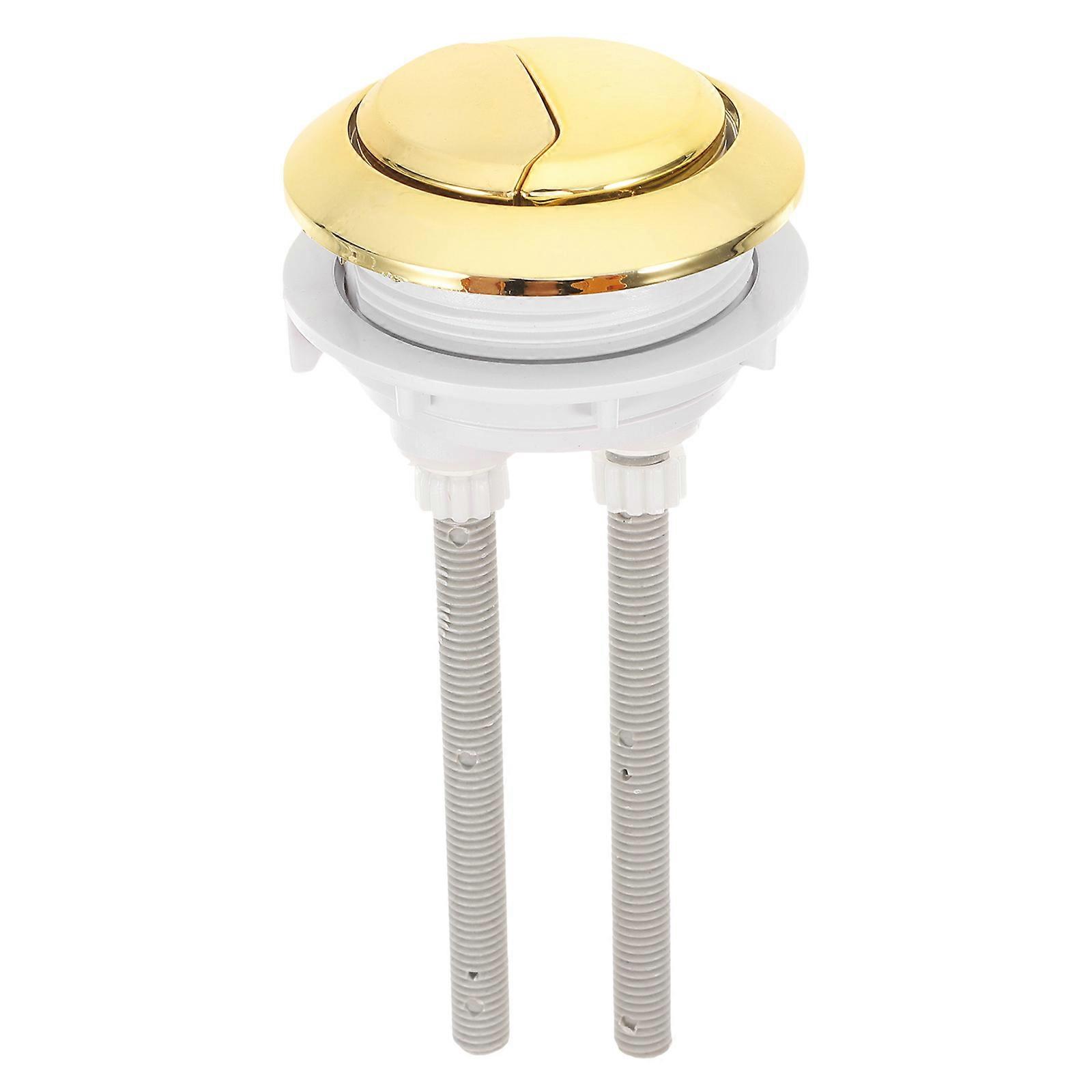 Golden Plastic Dual Flush Toilet Push Button for Toilet Repair with Extra Long Adjustable Rod
