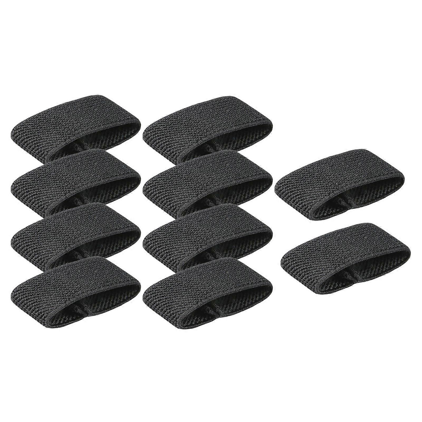 Pack of 10 Elastic Belt Holders, Elastic Webbing Belt Loops For Hiking Straps, Universal Fit Black, For Tactical Belts