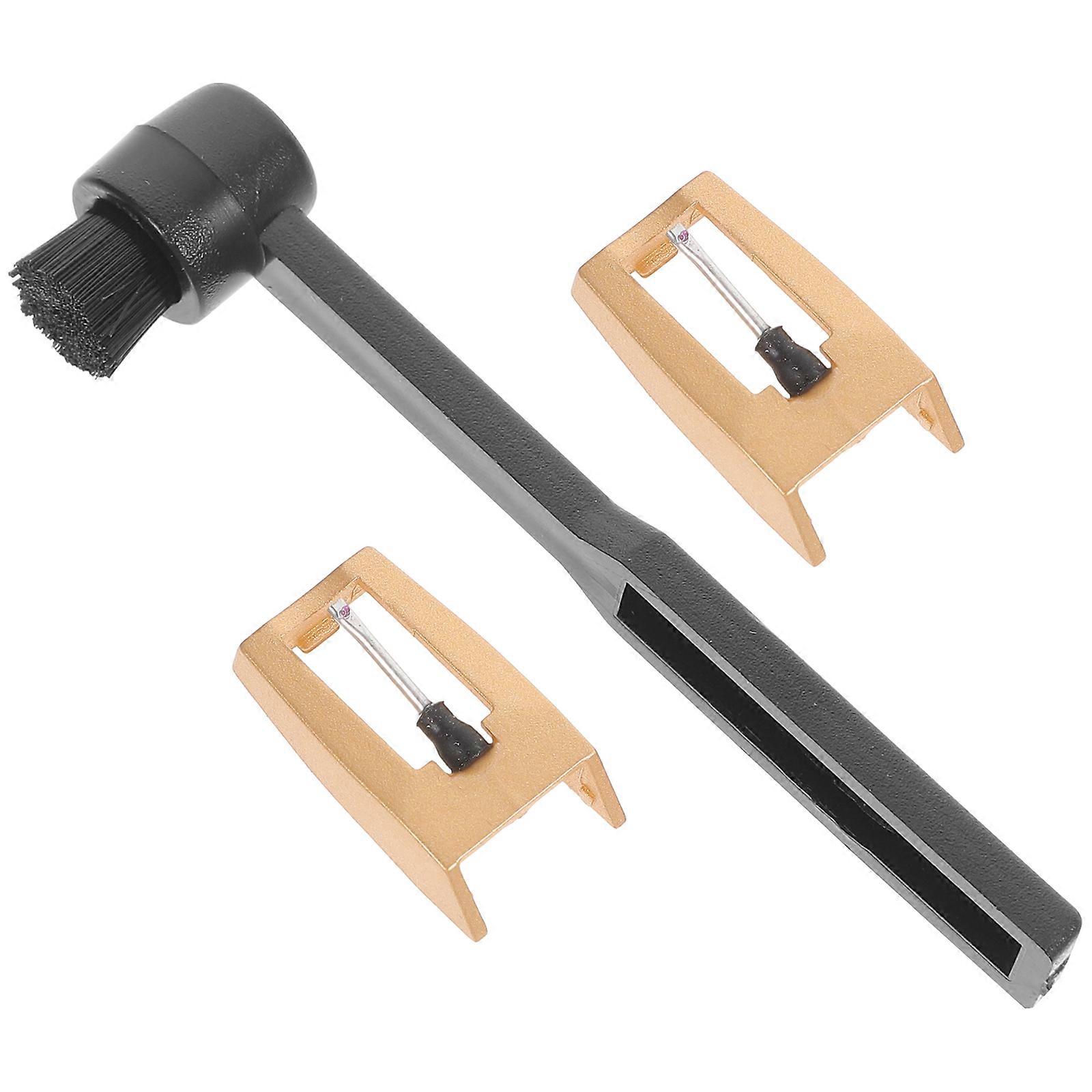 2pcs Turntable Replacement Needles for Vinyl Record Player Phonograph Stylus with Cleaning Brush for Accurate Sound Reproduction